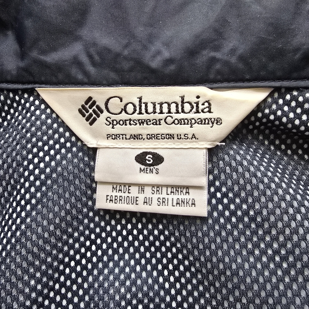 Columbia Men’s Blue Lightweight Hooded Rain Jacket Windbreaker Size Small - Picture 2 of 7